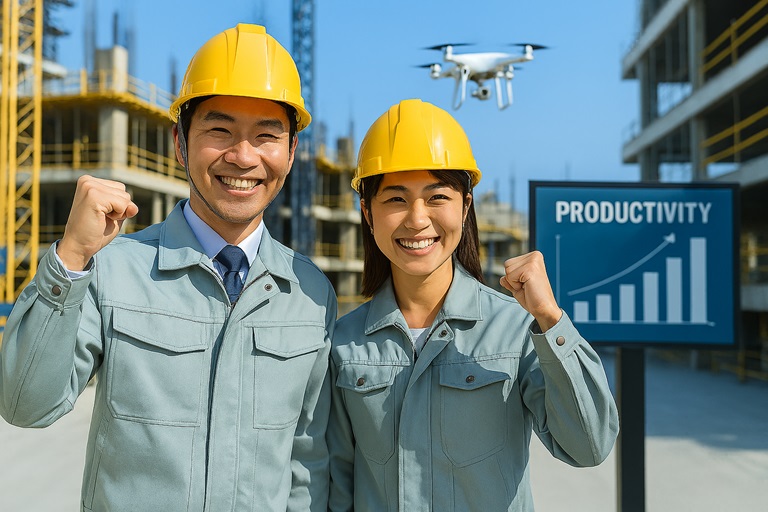 ドローンのある建設現場