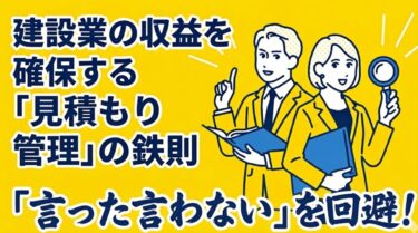 建設業の収益を確保する「見積もり管理」の鉄則—現場の金銭トラブルを回避する法的・経営的要点