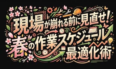 【4月は要注意】現場が崩れる前に見直せ！春の作業スケジュール最適化術🕒