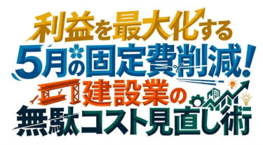 利益を最大化する5月の固定費削減！建設業の無駄コスト見直し術