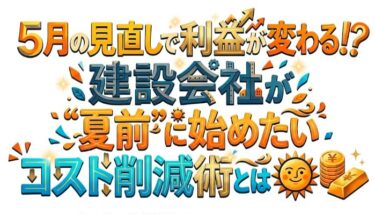 5月の見直しで利益が変わる！？建設会社が“夏前”に始めたいコスト削減術とは 🌞💴