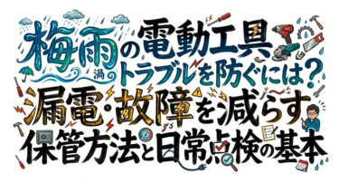 梅雨の電動工具トラブルを防ぐには？漏電・故障を減らす保管方法と日常点検の基本